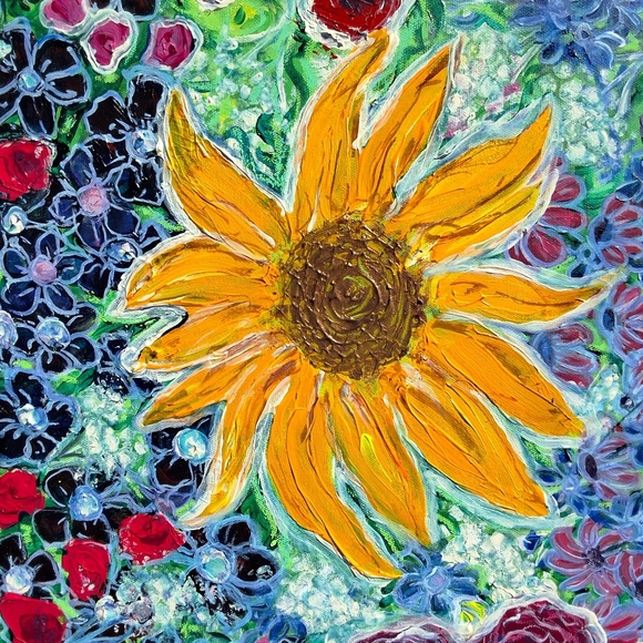 "Flower Power" 18in X24in Orignal ARTWORK Created By Me! - Picture 4 of 8